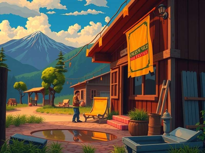 Stardew Valley में Penny का चित्र, एक शांत वातावरण में बैठी हुई
