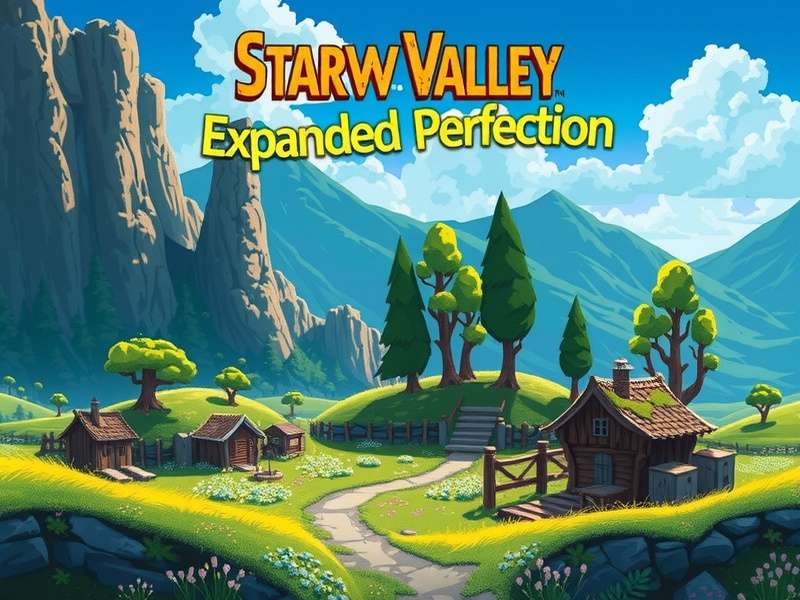 Stardew Valley Expanded Perfection का दृश्य - एक खिलाड़ी पेलिकन टाउन के विस्तृत नक्शे पर खड़ा है
