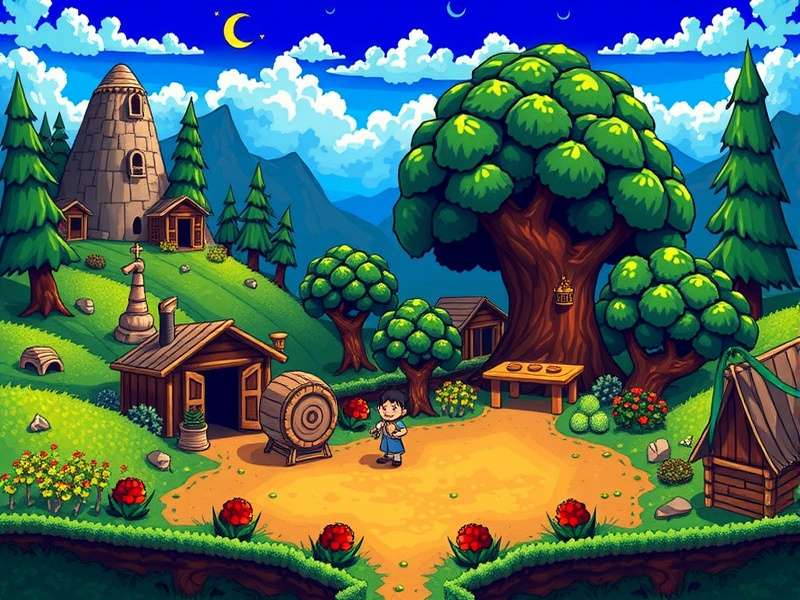 Stardew Valley Expanded Mod में Old Master Cannoli का दृश्य