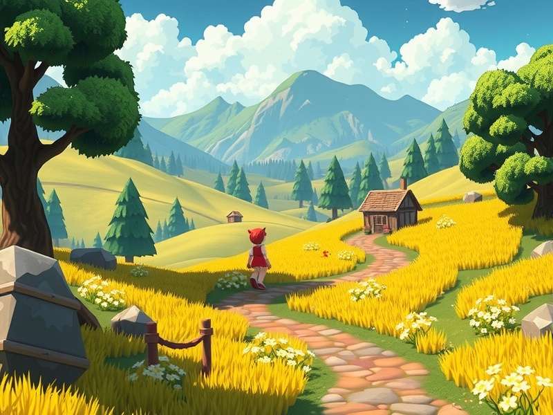 Leah stands outside her cottage in Cindersap Forest, holding a piece of driftwood.