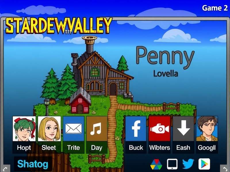 Penny teaching Jas and Vincent outside the Stardew Valley library