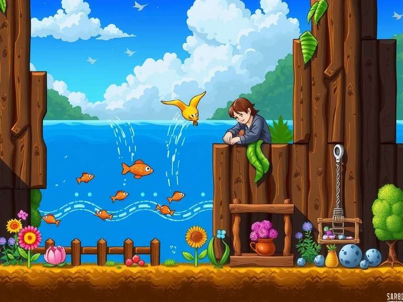 A detailed illustration of a Catfish in water, with emphasis on its whiskers.