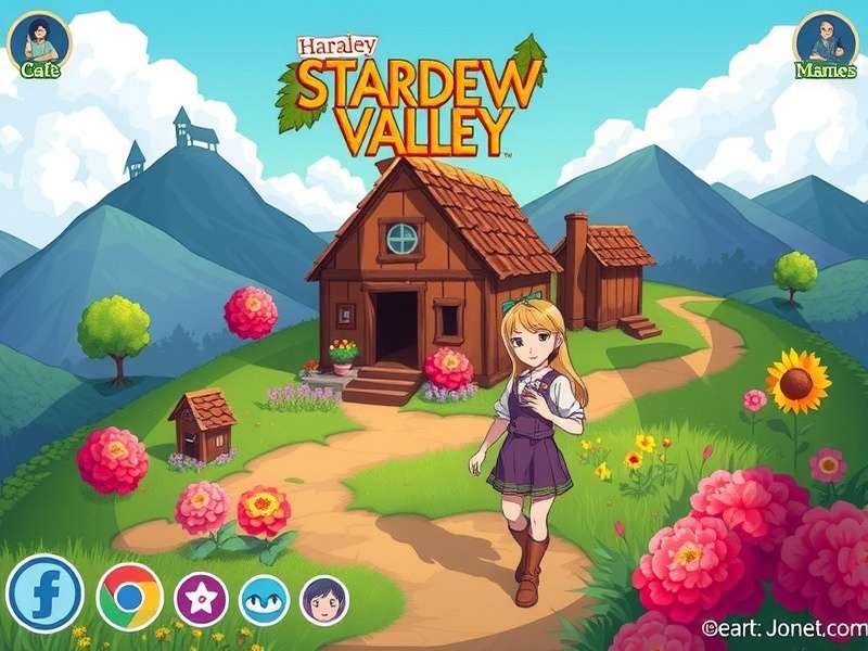 Map showing Haley's daily route through Pelican Town with time markers