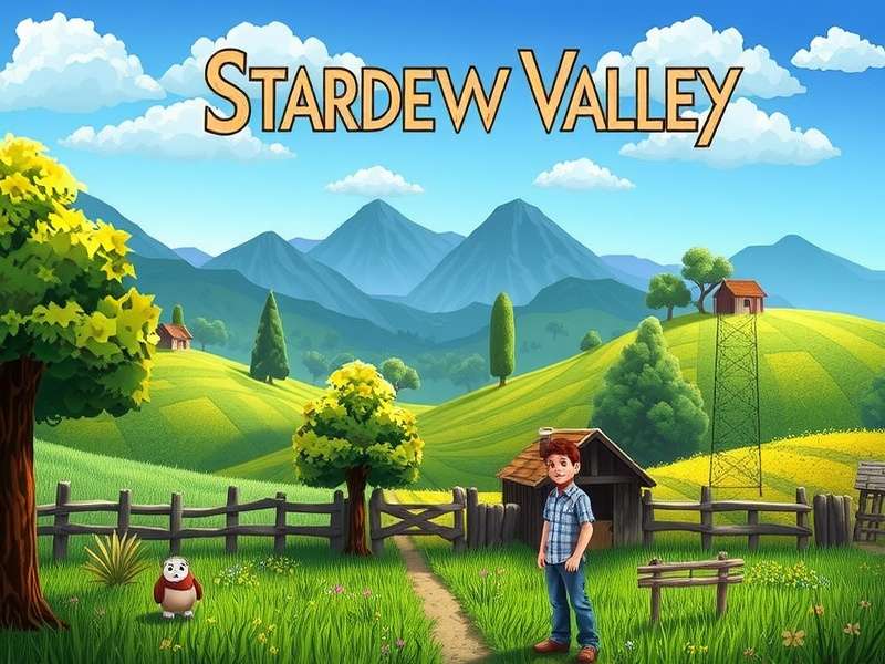 Stardew Valley farm landscape on Xbox Series X with lush crops and farm animals
