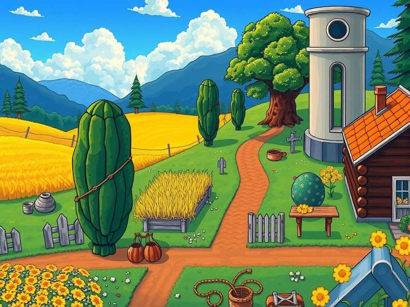 Harvey and the player character in a hot air balloon overlooking Stardew Valley