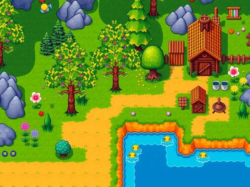 A farmer catching a Walleye at the mountain lake during rainy night in Stardew Valley