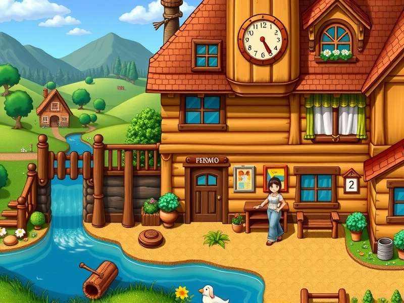 Stardew Valley farming landscape with seasonal crops