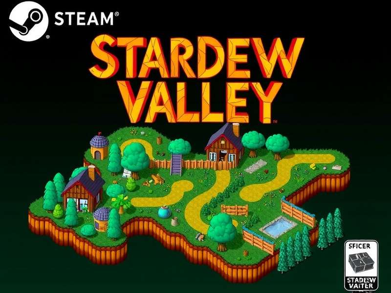 Stardew Valley farm scene with crops and animals