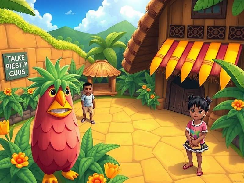 Stardew Valley Luau festival on the beach with villagers gathered around the soup pot