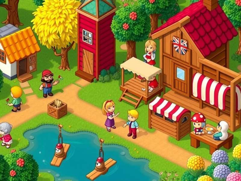 Vibrant scene of the Stardew Valley Fair with booths, villagers, and decorations