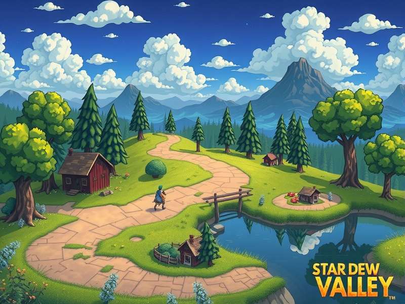 Optimized Stardew Valley farm layout with crop sprinklers and barns