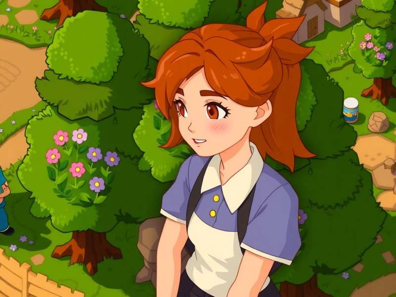Haley from Stardew Valley posing with a camera