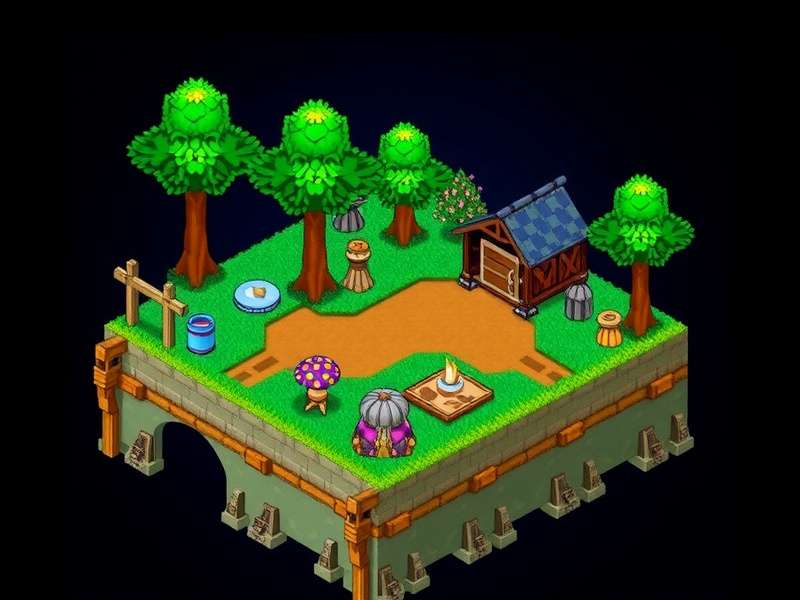 A vibrant overview of a Stardew Valley farm with crops, barns, and animals