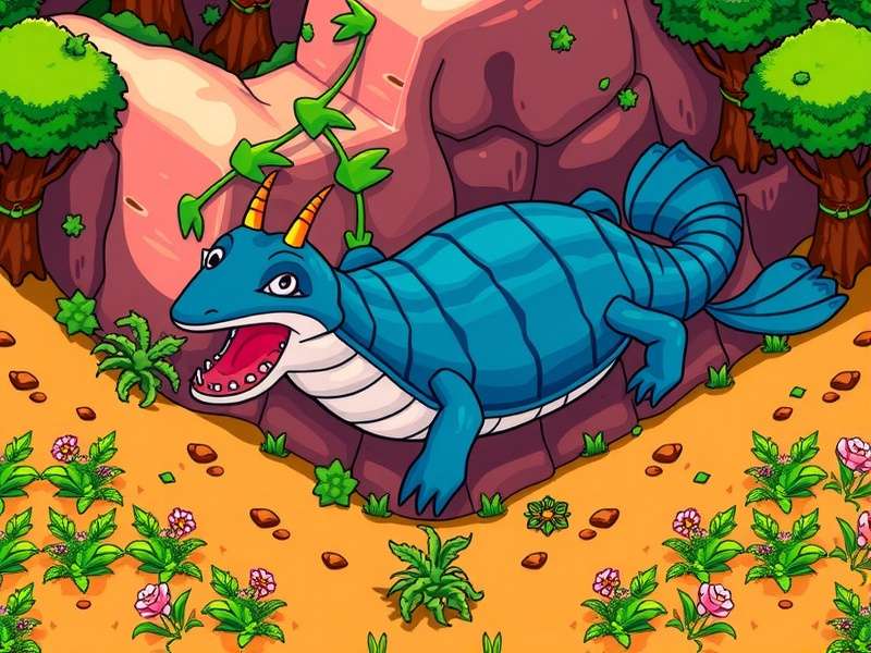 A detailed illustration of a sturgeon fish in clear water