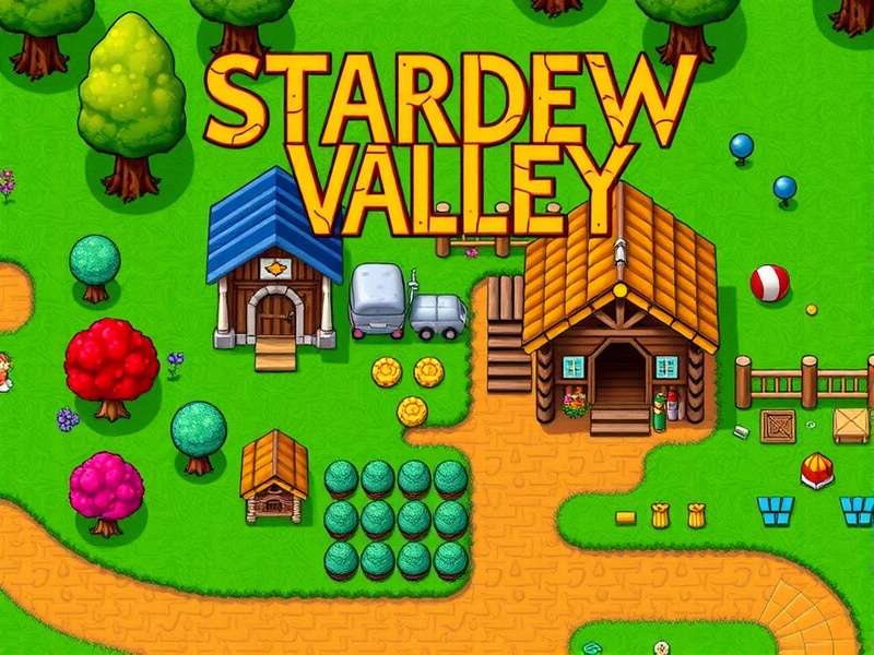 Four players farming together in Stardew Valley Multiplayer on a lush green farm with crops and animals
