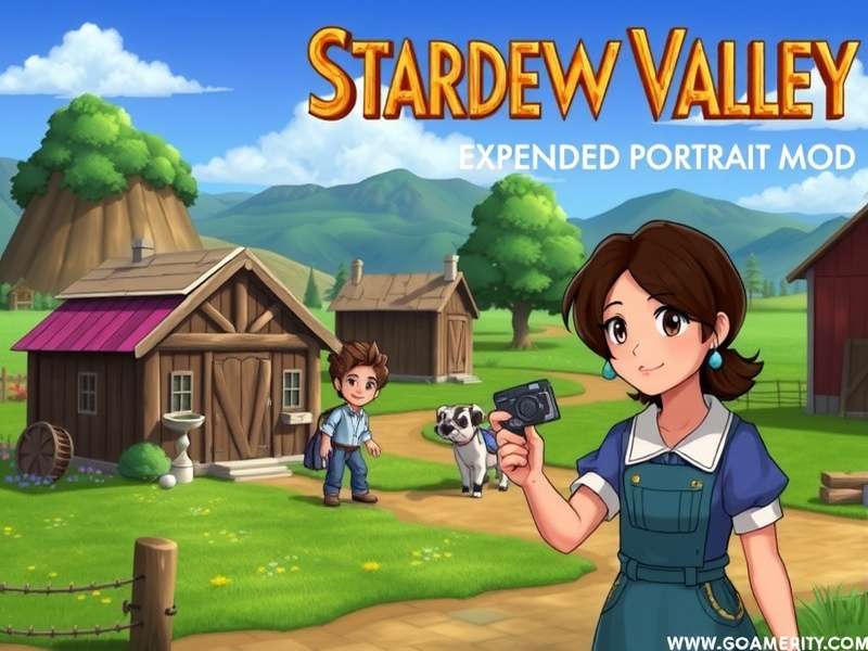 Stardew Valley Expanded Portrait Mod showcase featuring custom character portraits for Pelican Town residents