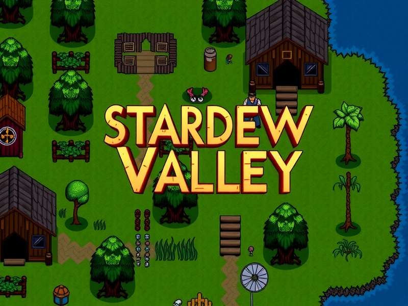 Stardew Valley Trailer – scenic farm landscape with golden hour lighting
