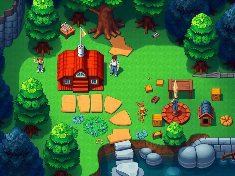 George Stardew Valley sitting by the window in his home, overlooking Pelican Town