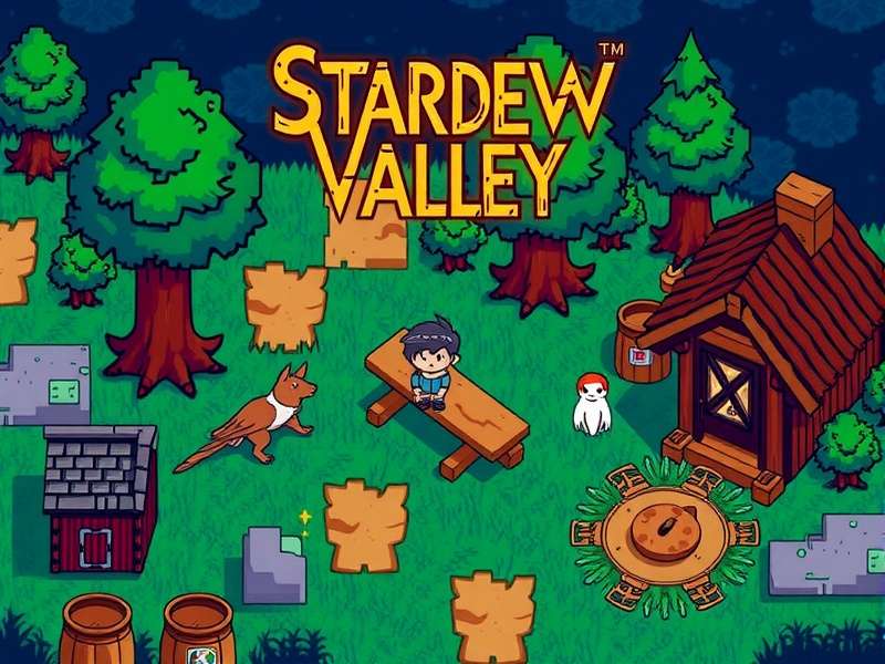 Shane Stardew Valley standing with a blue chicken in the meadow, holding a joja cola, looking thoughtfully toward the mountains.
