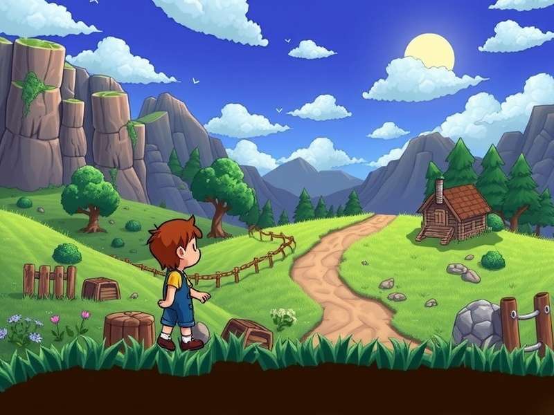 Willy Stardew Valley standing near his fishing shop on the dock at Pelican Town