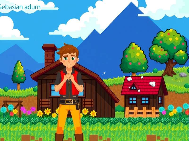 Stardew Valley Sebastian in-game pixel portrait