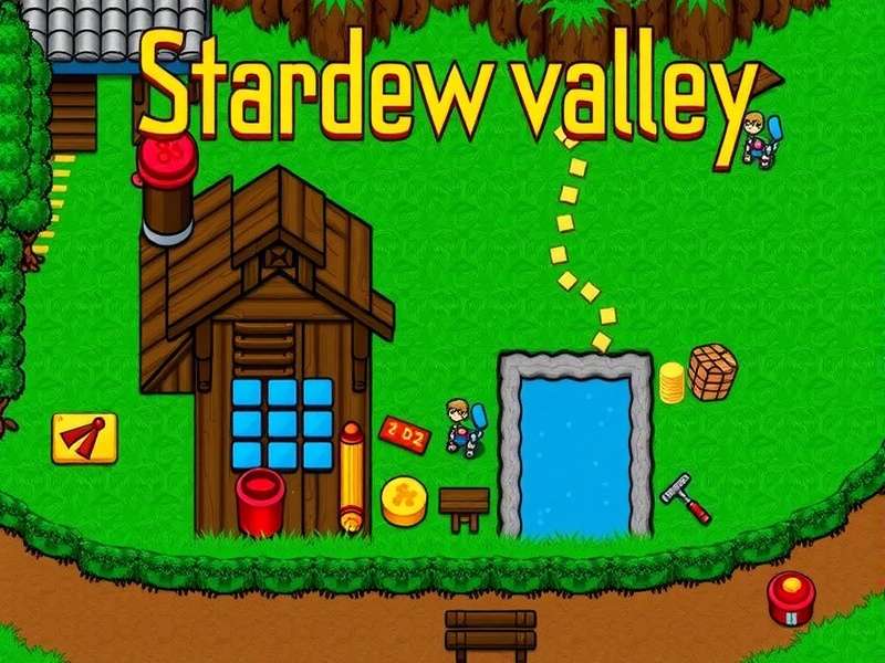 Stardew Valley farm landscape with spring crops and a cozy farmhouse, perfect for modding