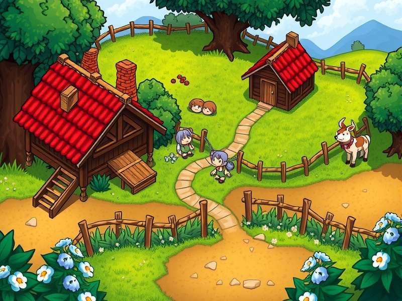 Pam Stardew Valley character portrait in front of her trailer home in Pelican Town
