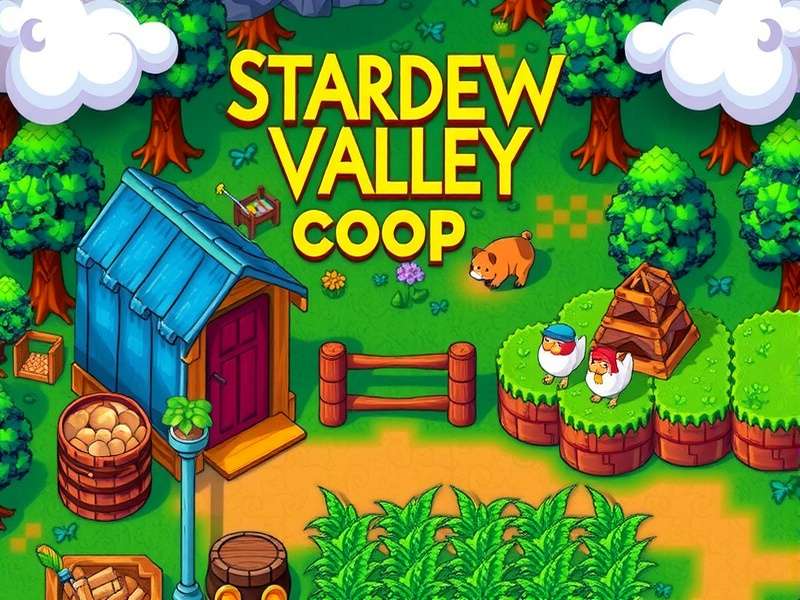 Stardew Valley Coop multiplayer farm with four players working together