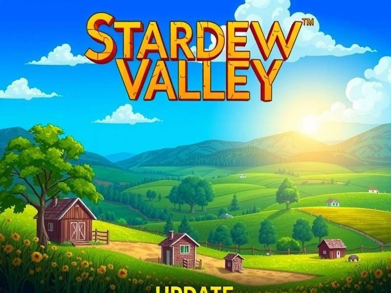 Stardew Valley 1.7 Update banner showing new crops and characters